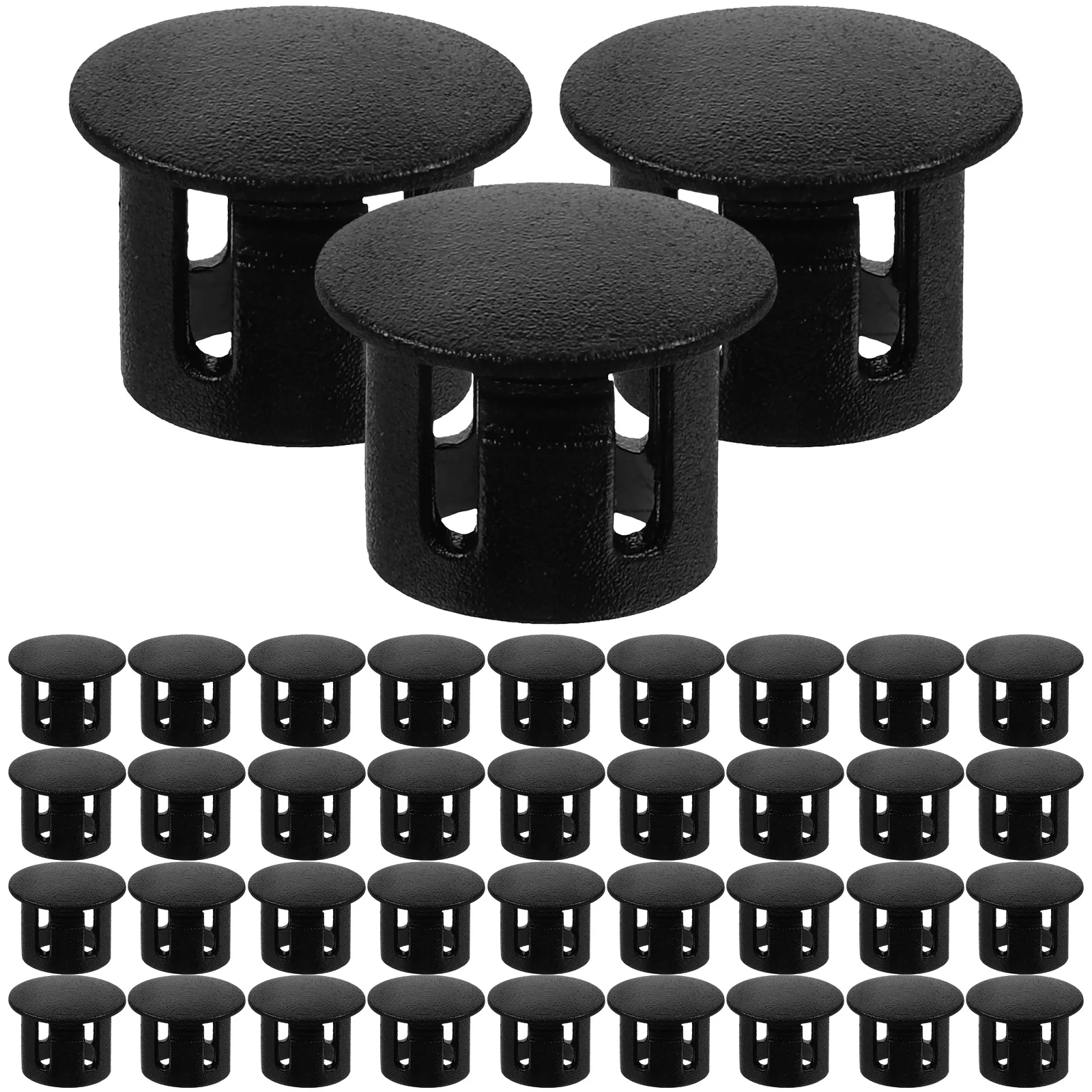 

100 Pcs Clamping Hole Plug Cabinet Plugs Furniture Insert End Caps Cord Plastic Inserts Finishing Cover Anti Slip Pads