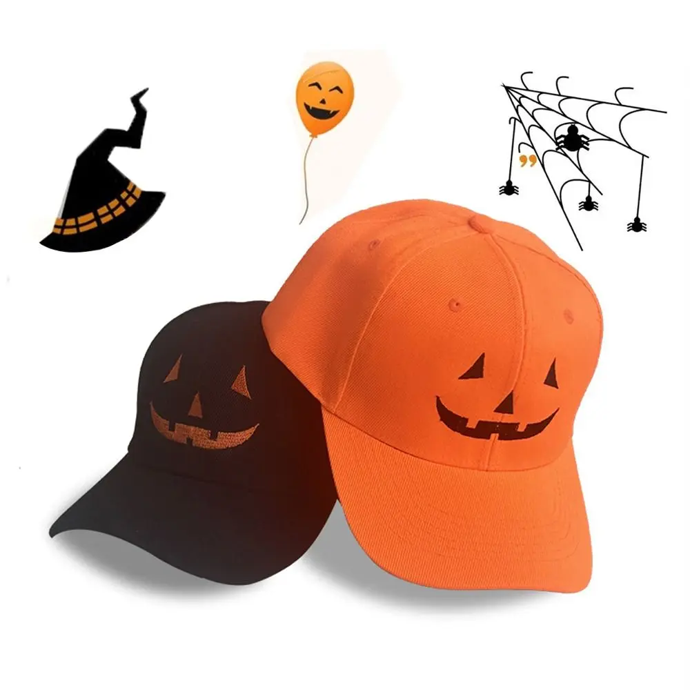 Breathable Sunscreen Baseball Cap Big Head Circumference Halloween Pumpkin Sun Hat Adjustable Duckbill Cap for Men Women