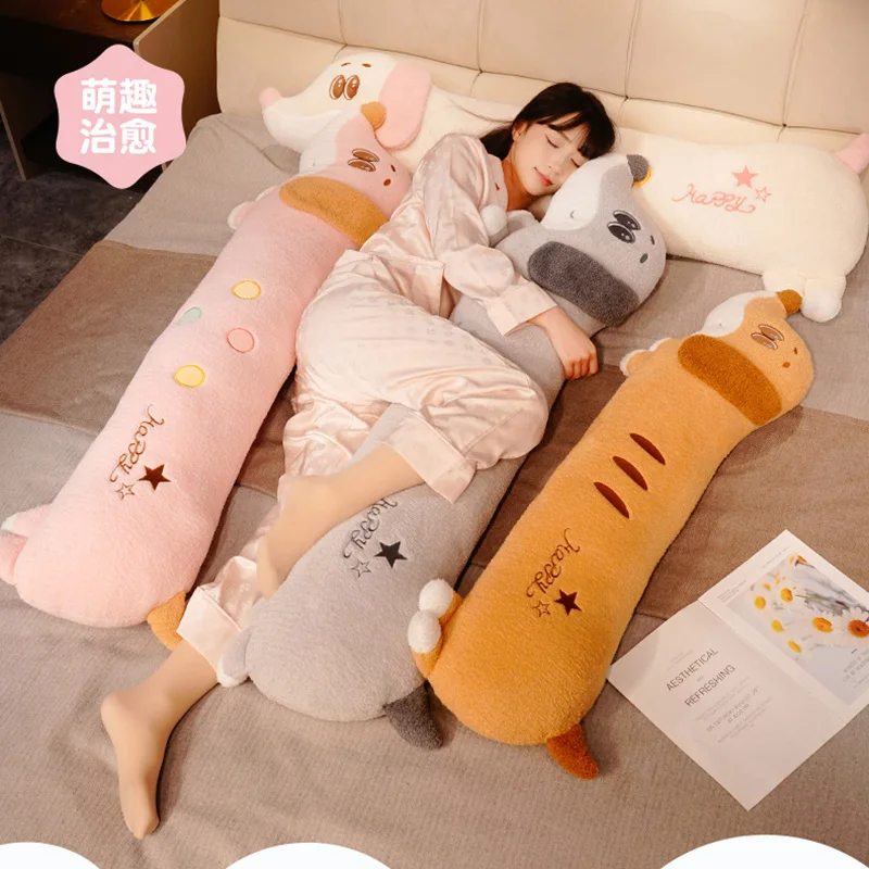 

Kawaii Happy Dachshund, плюшевые игрушки, уютная пушистая подушка с рисунком щенка, теплая успокаивающая подушка для сна, прекрасный декор для спальни