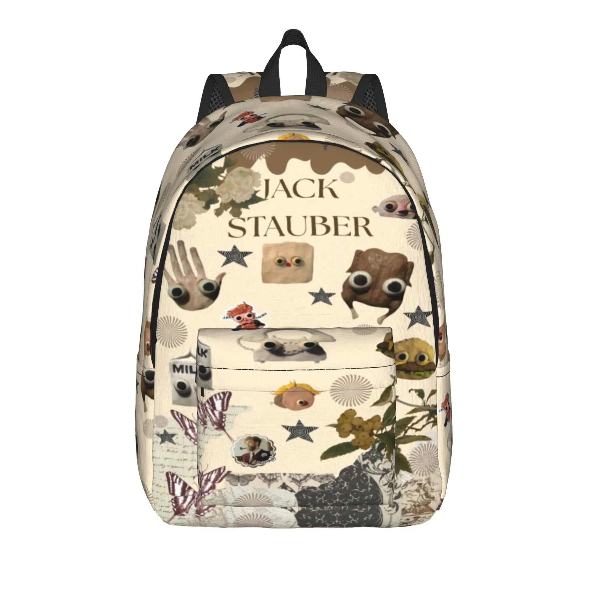 Jack Stauber Mix Casual Backpack Outdoor High School Business  Daypack for Men Women Laptop Canvas Bags