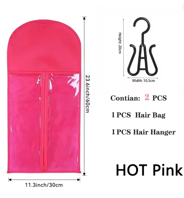 Wig Storage Bags with Hanger for Hair Extensions