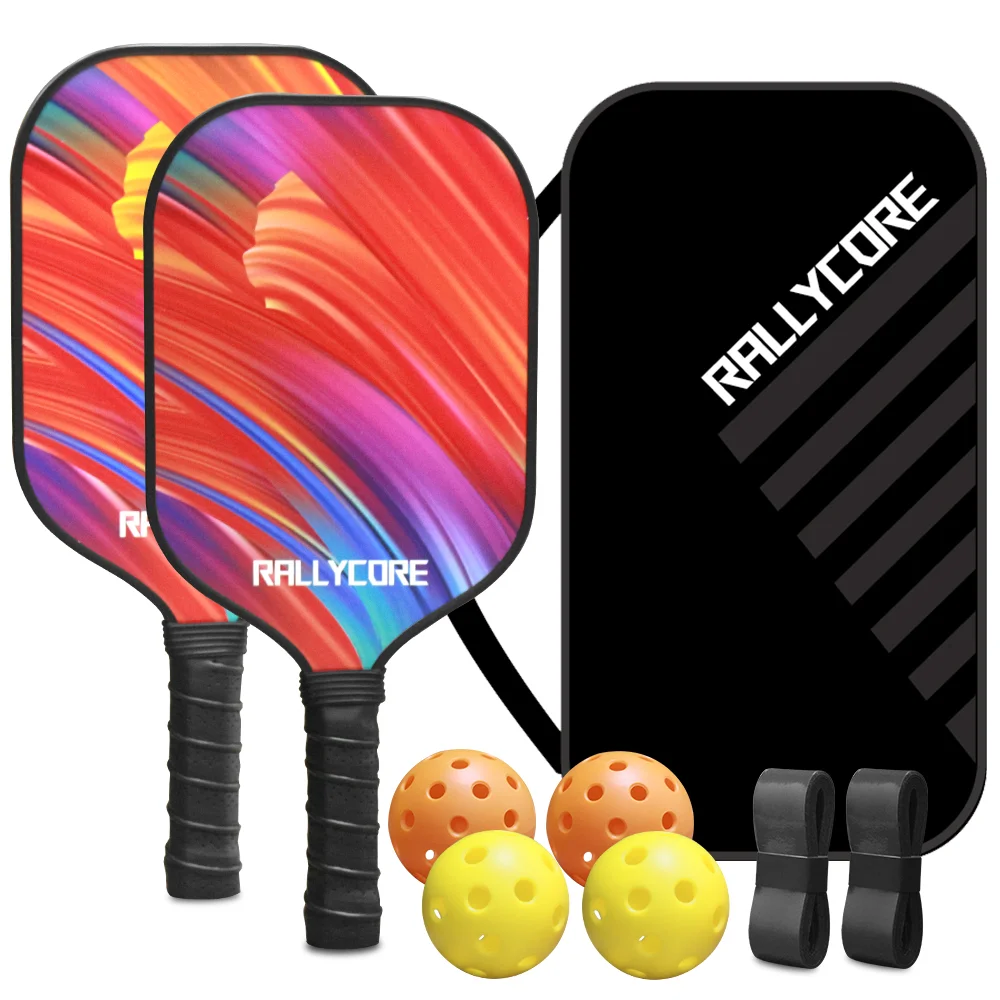 Juego de Palas de Pickleball, Cumple con la Normativa USAPA, Superficie de Fibra de Vidrio, Potencia Mejorada, con Bolsa de Pickleball, el Mejor Regalo para Principiantes