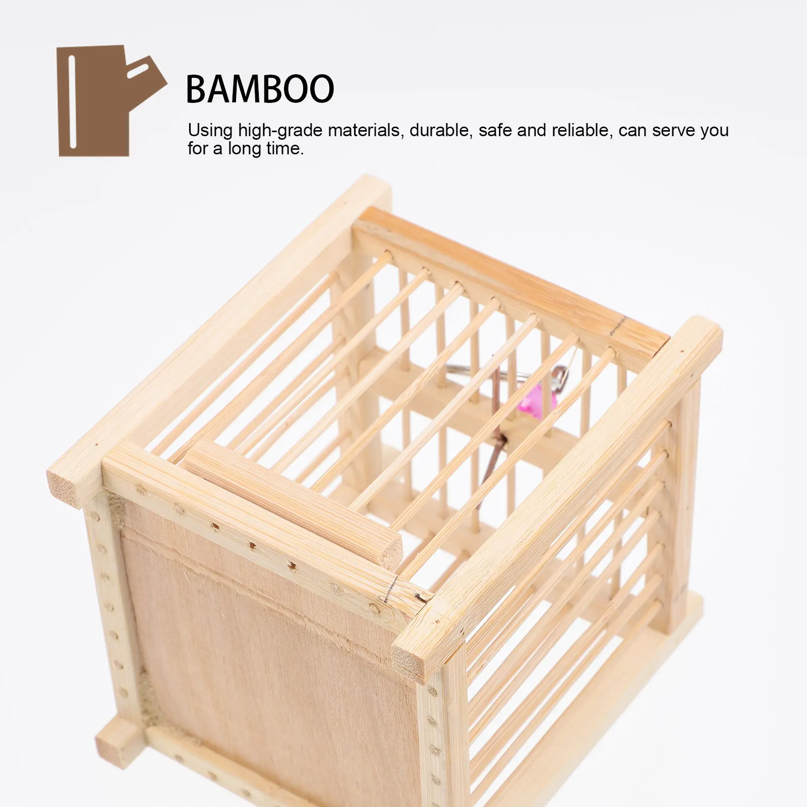 

Bamboo Cricket Cage Hanging Portable Durable Safe Cage for Small Insects Grasshoppers Storage Carrying Box Outdoor