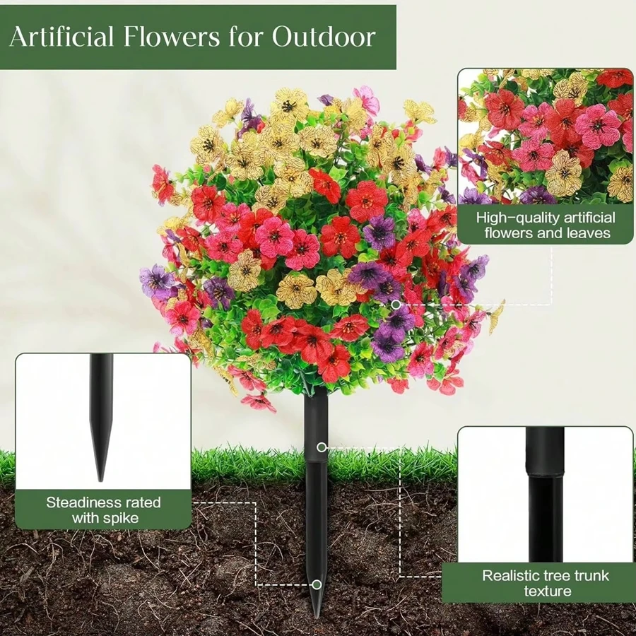 

Artificial Flowers Colorful Ball Ground Insertion Silk Plants Wedding Arch Wreath Home Room Decor Outdoor House Pretty Ornaments