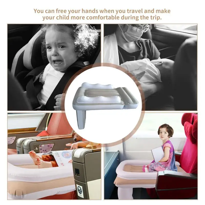 Inflatable Airplane Baby Travel Bed Baby Air Mattress With High Sides Baby Airplane Seat Extender Airplane Bed For Kids With