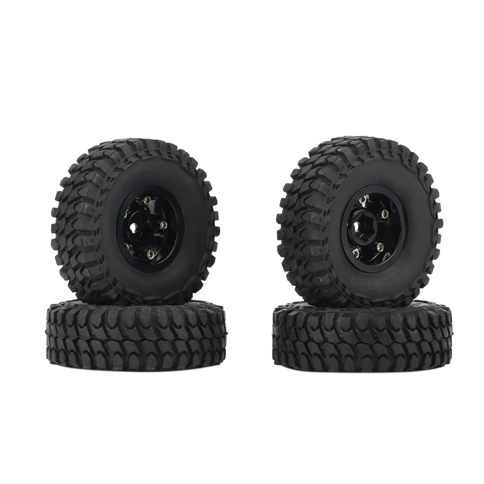 4PCS 54mm 1.0 Beadlock Wheel Rims Tires Set for 1/24 RC Crawler Car Axial SCX24 90081 AXI00001 Upgrade Parts,4