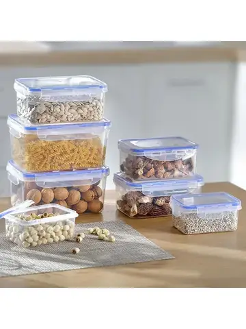 Sealed rectangular refrigerator storage box with lid Plastic crisper microwave-heated lunch box with lid