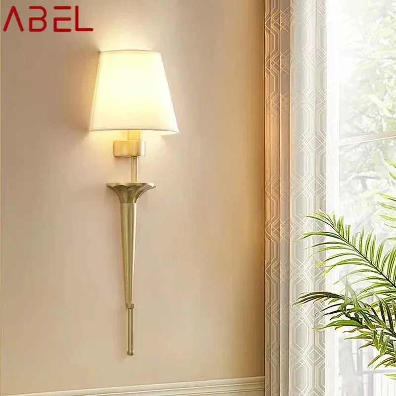 ABEL American Brass Wall Lamp Indoor Living Room Bedroom Bedside Lamp Retro villa Hotel Corridor Hallway Wall Lampl Lamp