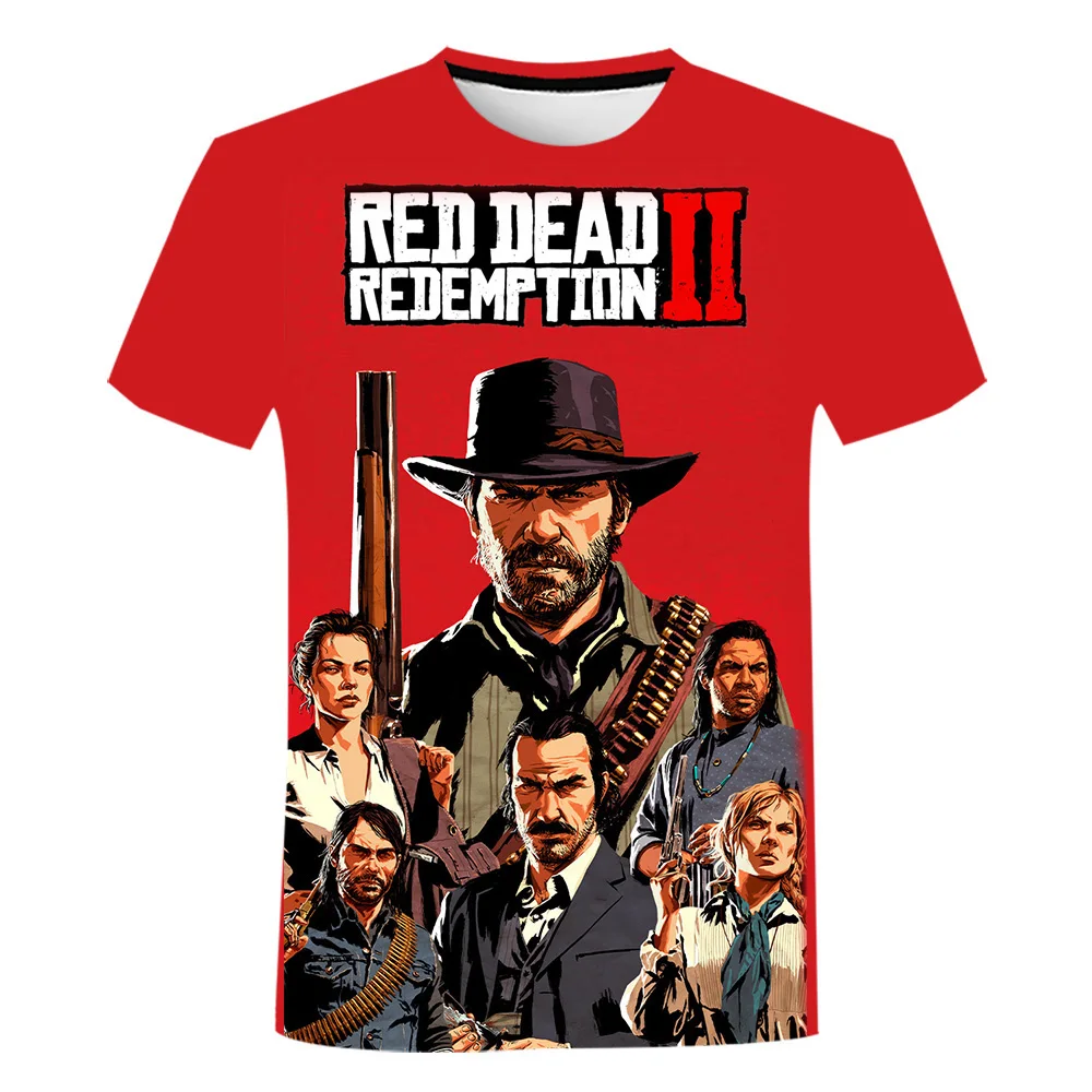 Summer Game T-Shirts Red Dead Redemption 2 3D Print Streetwear Men Women Fashion Oversized O-Neck T Shirt Kids Tees Tops Clothes