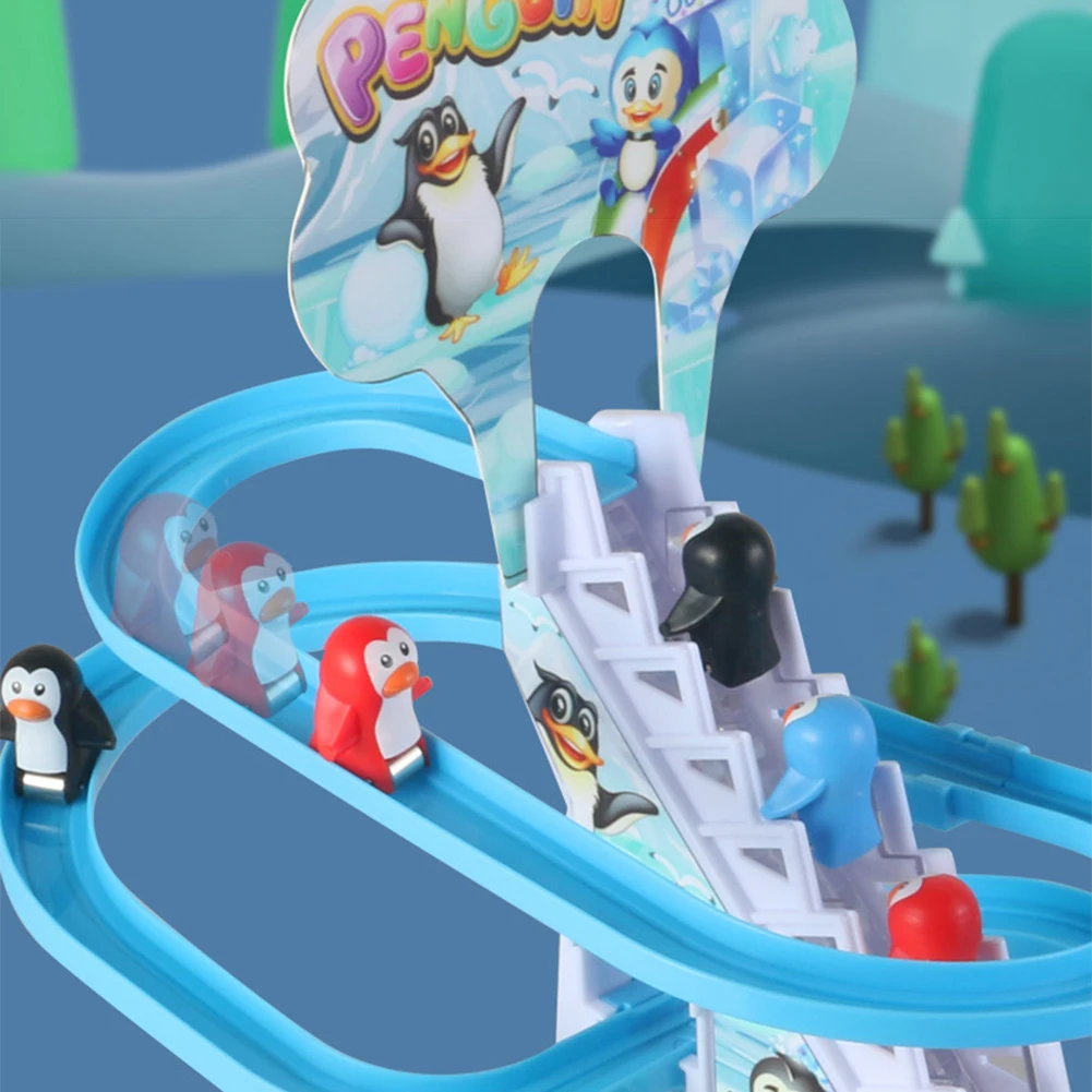 Jouets d'escalade de petit pingouin, conception d'assemblage, jouet d'escalier de dinosaure électrique, exercice d'éducation précoce, compétences pratiques pour enfants