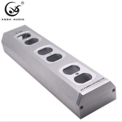 1pcs AC Power Distributor Empty Box YIVO Audio X-40 X-60 HIFI Aluminum Alloy DIY Filter AC 100-220V US Power Outlet Socket Shell