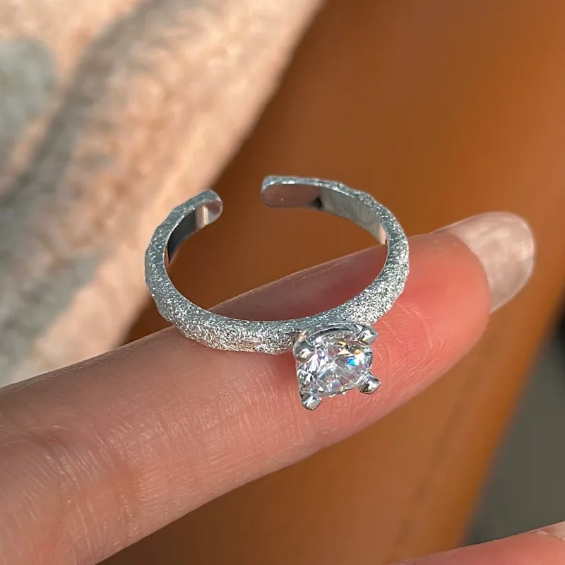 [Cciris.Com] S925 Silver Sparkling Ring Japanese Vintage Minimalist Wholesale Stacking Jewelry for Women 4