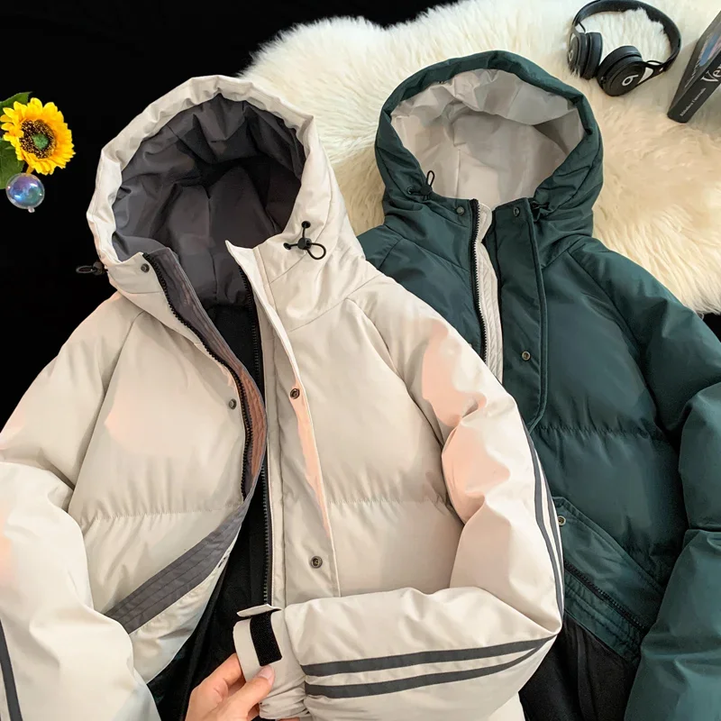 Veste matelassurera en coton à capuche pour hommes, Parka chaude, Manteau décontracté, Tendance de la mode coréenne, Automne et hiver