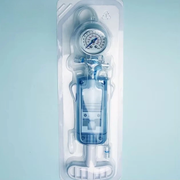 

Medical Disposable Inflator Cardiology Cardiovascular Balloon Inflation with Manomete Reservoir
