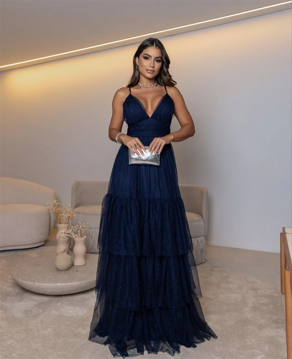 Jessica Orange Prom Dress Spaghetti Straps Tulle Evening Dresses Prom Dresses Elegant Lady Dinner Party Dresses Wedding Dress