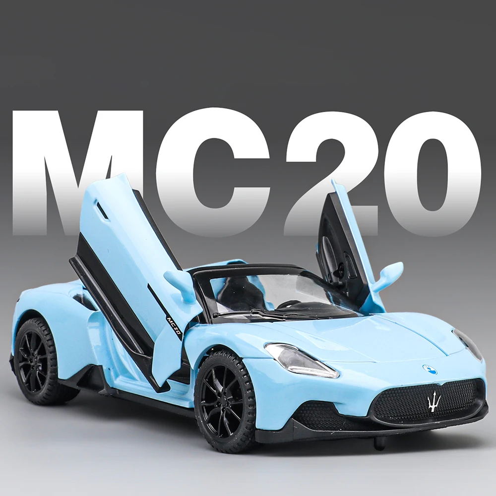 

1:32 MC20 Pagani Zonda Модель автомобиля Игрушечные двери Открытый сплав Литой под давлением звук Свет Кабриолет Модели спортивных автомобилей Коллекционные украшения