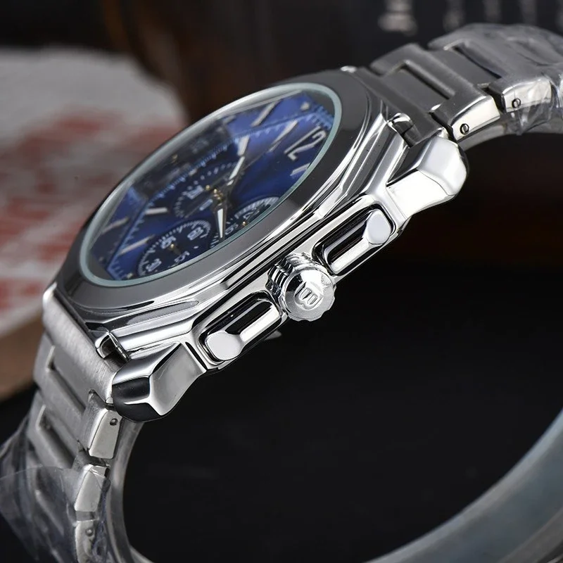 2025 relógio de quartzo masculino de luxo aço inoxidável à prova d100água 100m cristal safira data exibição negócios estilo casual luminoso