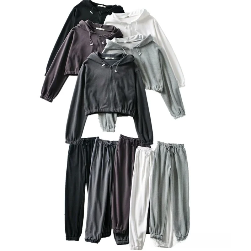 

Весенне-осенний женский комплект 202, новая повседневная позолоченная толстовка с капюшоном, узкие брюки, комплект из двух предметов, спортивный костюм, утягивающая спортивная одежда