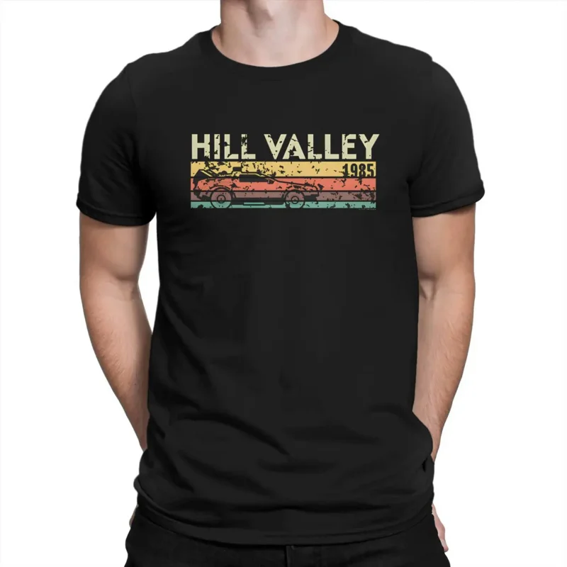 Back To The Future Men's TShirt Hill Valley Distinctive T Shirt Graphic Sweatshirts New Trend