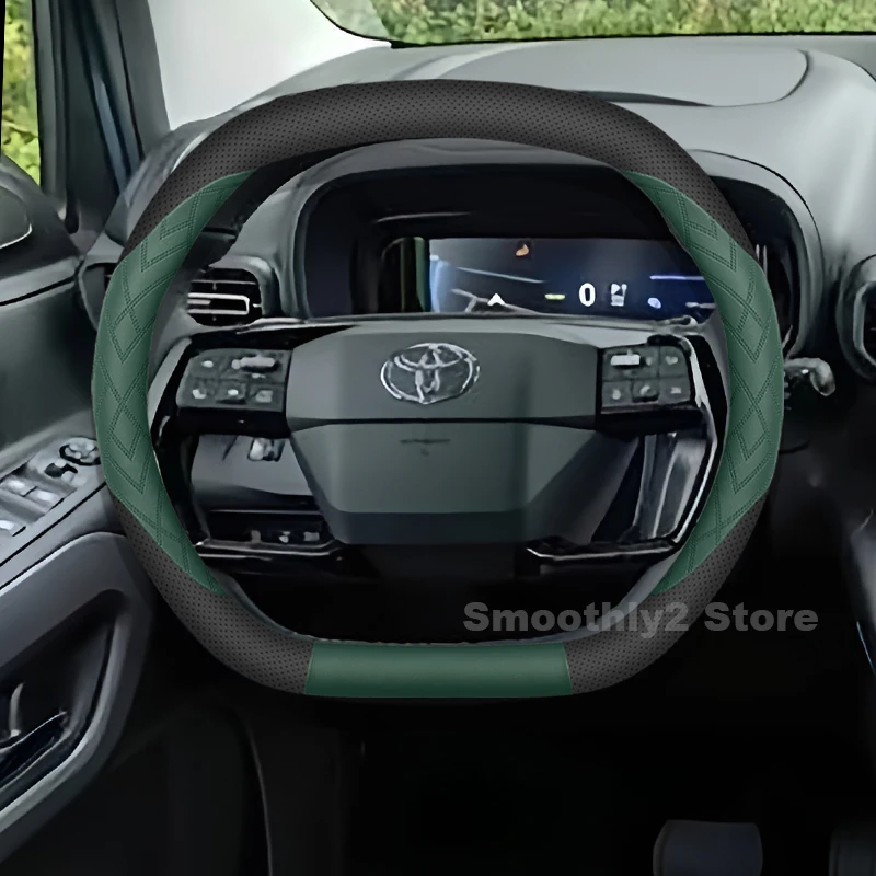 

Leather Car Steering Wheel Cover For New Toyota Proace City 2025 Wear-resistant Auto Steering Wheel interior Accessories 2025