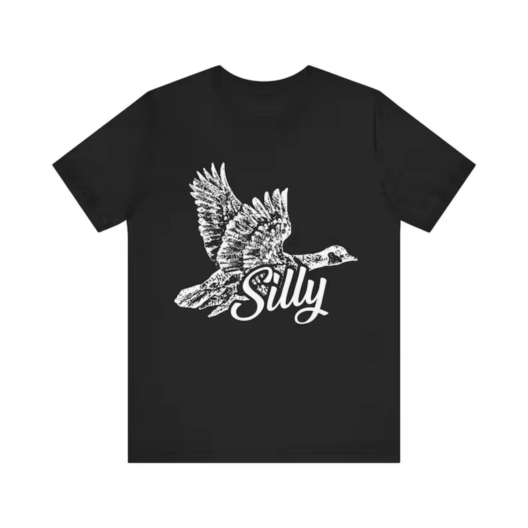 Unisex Vintage Flying Goose Animal Graphic T Shirt Casual Crew Neck Short Sleeve Letter Slogan Tees Streetwear Daily Tops