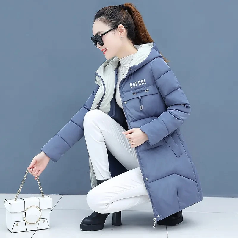 Winter Parkas 2023 New Women Jacket Thicken Warm Long Coat Casual Hooded Cotton Padded Jackets Female Parka Snow Coat Outerwear