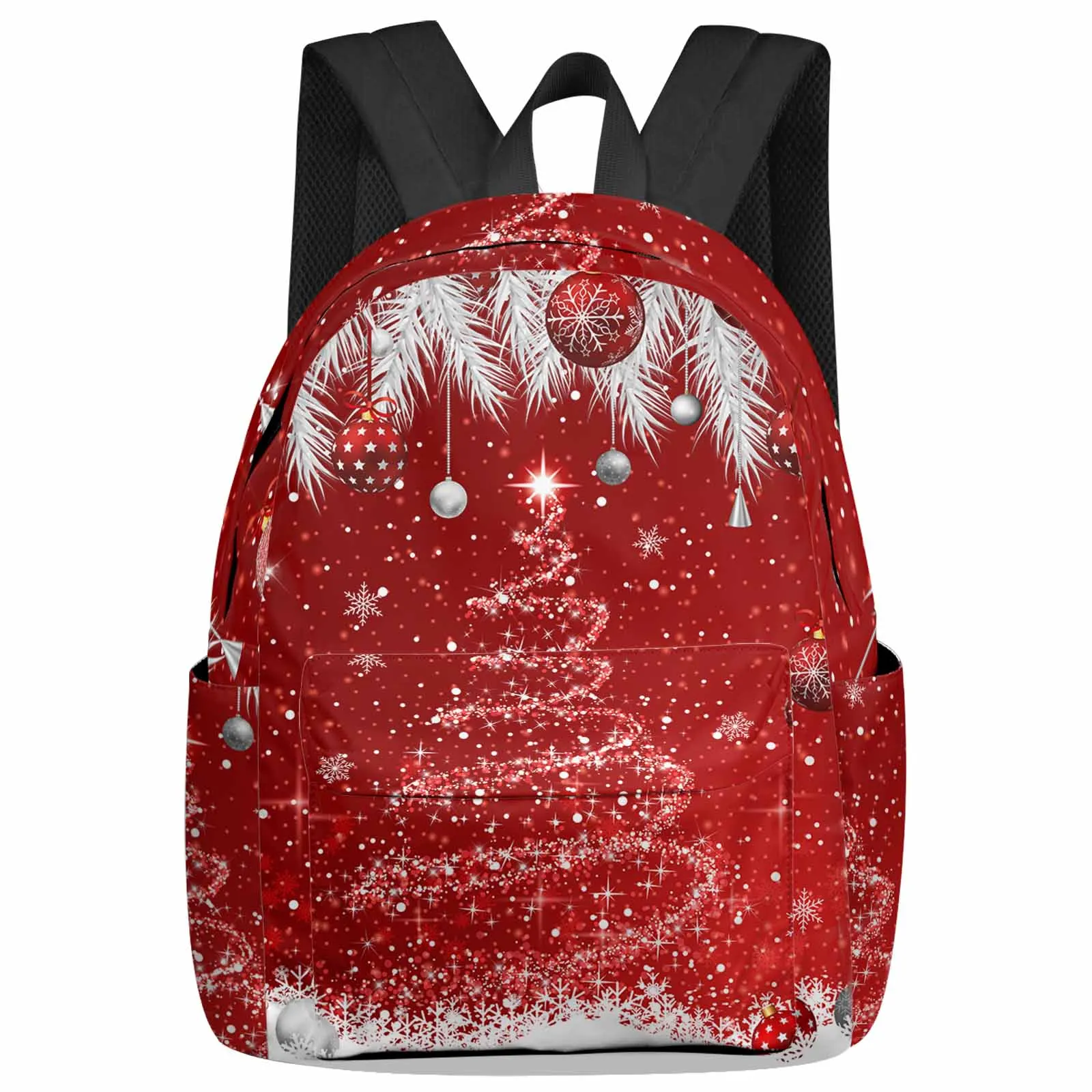 Cedar Leaf Christmas Ball Christmas Tree Backpacks Custom Student School Bags Laptop Backpack Men Women Female Travel Mochila