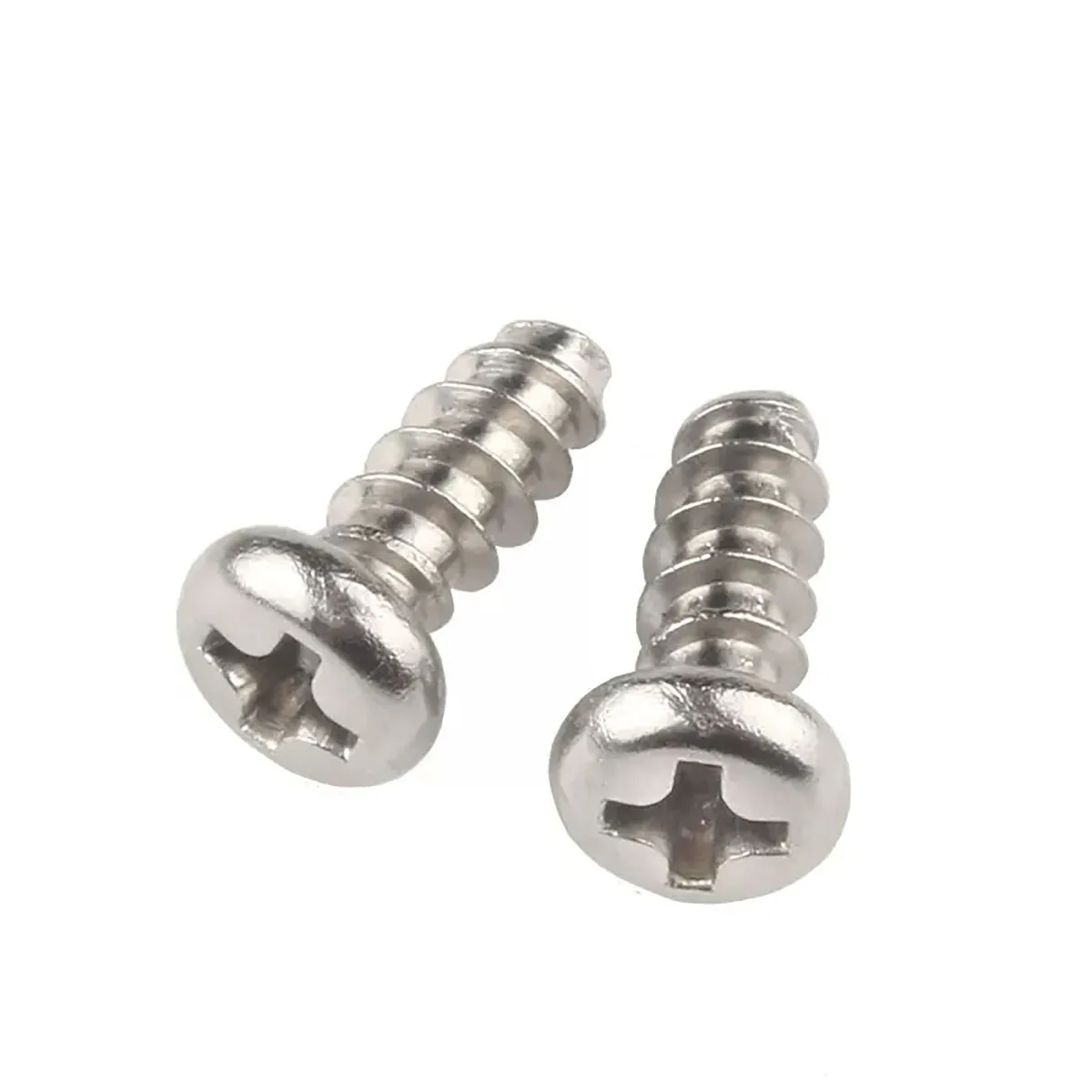 Mini Nickel Plated Steel Cross Recess Phillips Pan Round Head Flat End Self Tapping Screw M1.4 M1.7 M2 M2.3 M2.6 M3 M3.5 M4