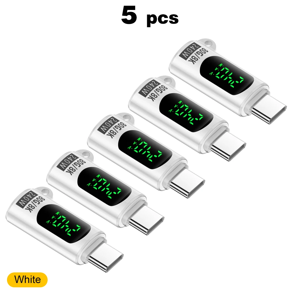 USB4 40 Gbit/s Adapter Digitalanzeige USB 4 V2.0 80 Gbit/s Typ C auf Typ C OTG-Kabelstecker 240 W 8 K für Thunderbolt 3/4/5 Laptop