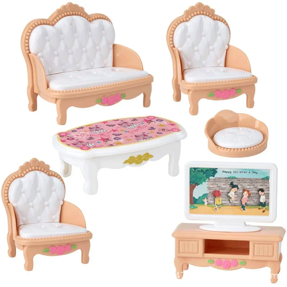 

1:12 Scale Dollhouse Furniture Set Bedroom Sets Mini Home Miniature Kitchen Bathroom Pretend Play Simulation Doll Living Room