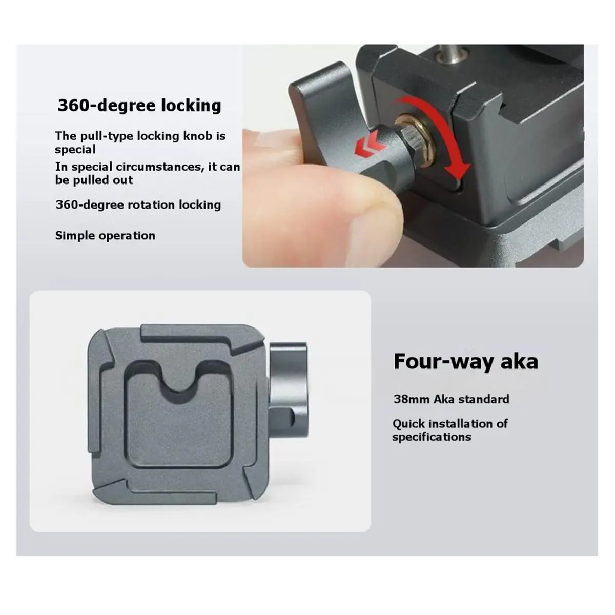 NATO Rail to / Quick-Release Adapter, Camera Cage Dedicated Safety Locking Camera Conversion Base