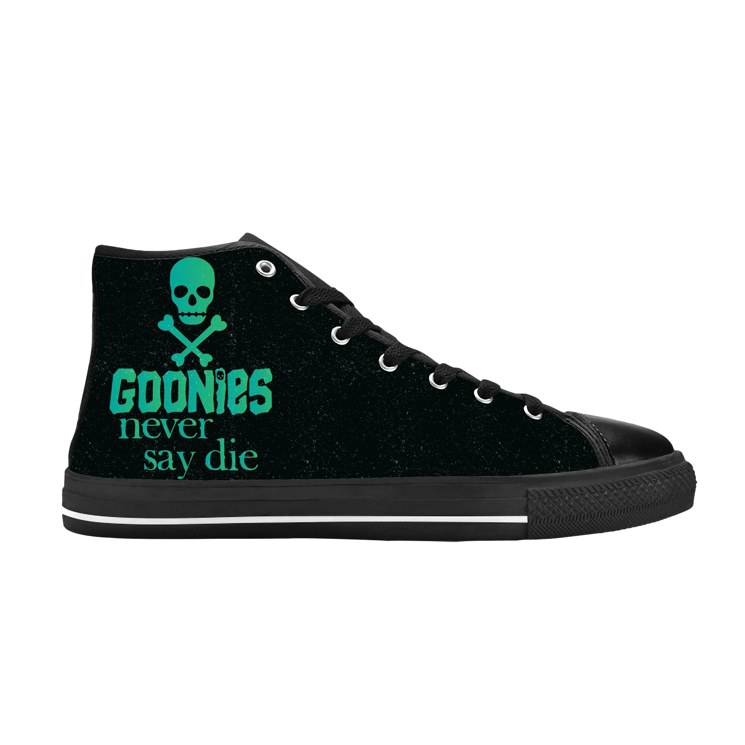 Goonies Never Say Die Skull Skeleton Pirate Goth Casual Cloth Shoes High Top Comfortable Breathable 3D Print Men Women Sneakers