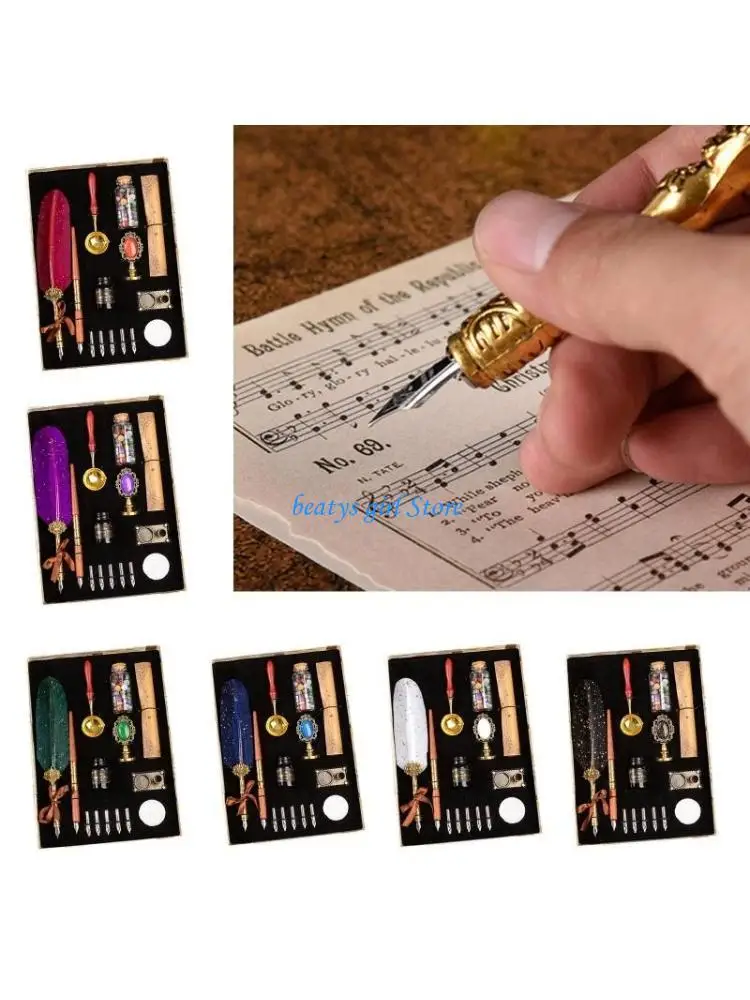 C7AB Vintage Dip Pen Set Dip Pen Dip Pen Set Gift for Kids