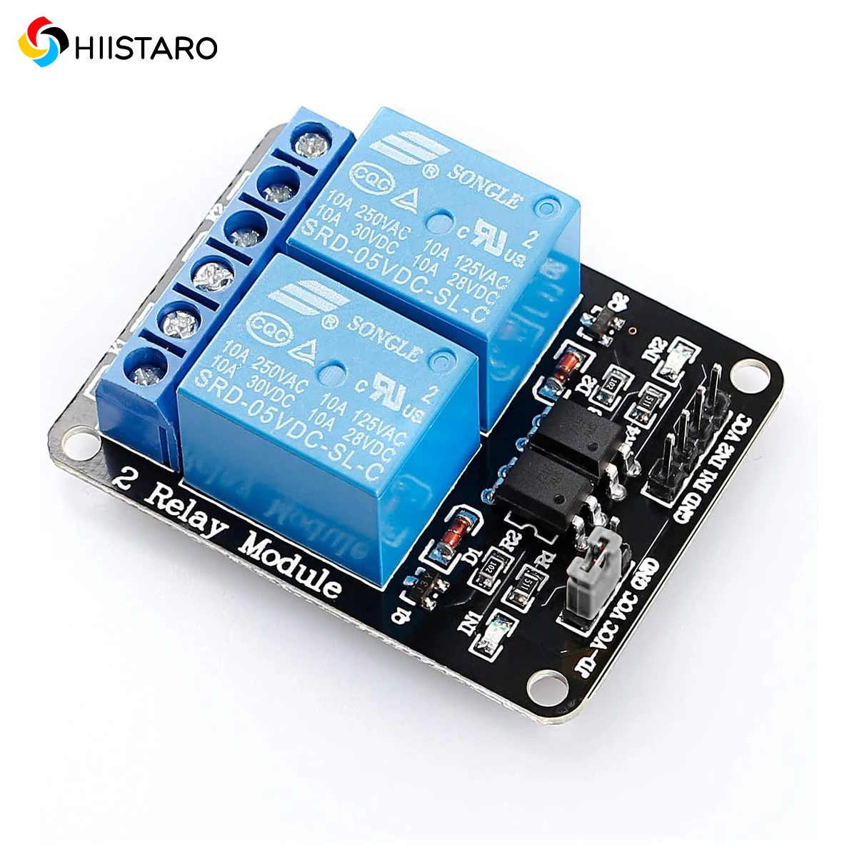 Relay Module 5V - قطعة واحدة، وحدة ترحيل بقناتين، 5