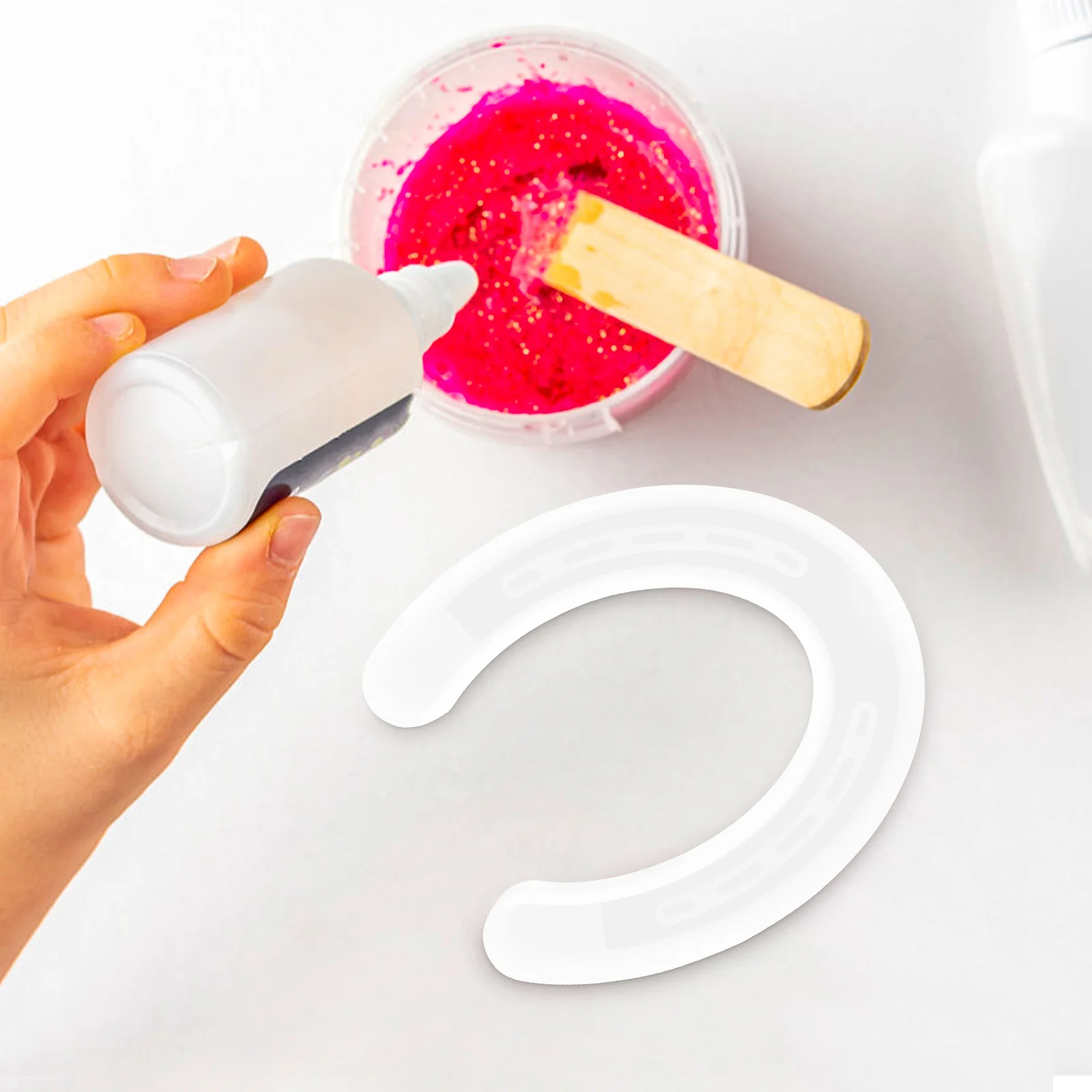 

Silicone Molds Horseshoe Shape DIY Crafts Soap Maker White Flexible Mold for Scented Wax Handmade Supplies