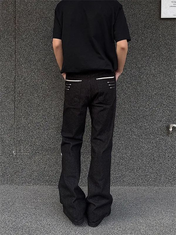 

Мужские джинсы Bla Embroidered Original Denim с вышивкой, в американском стиле, с высокой талией, слегка расклешенные, Cleanfit, прямые, зауженные брюки