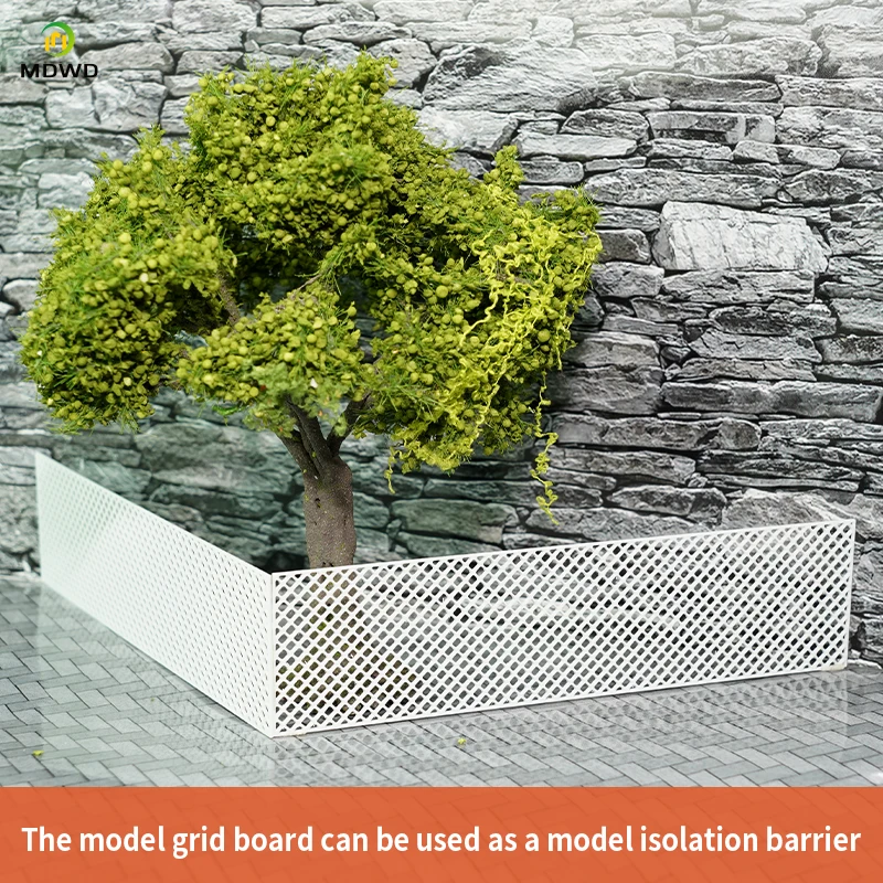 Rede de isolamento em miniatura 1/64 1/87, modelo de arquitetura, kits de construção, material retangular, placa de grade, corrimão universal