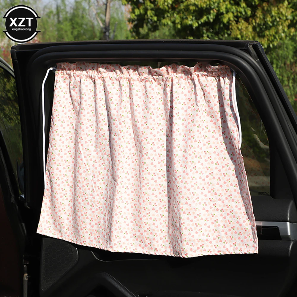 Cortina de ventosa para ventana de coche, parasol Universal de dibujos animados, protección UV para niños y bebés