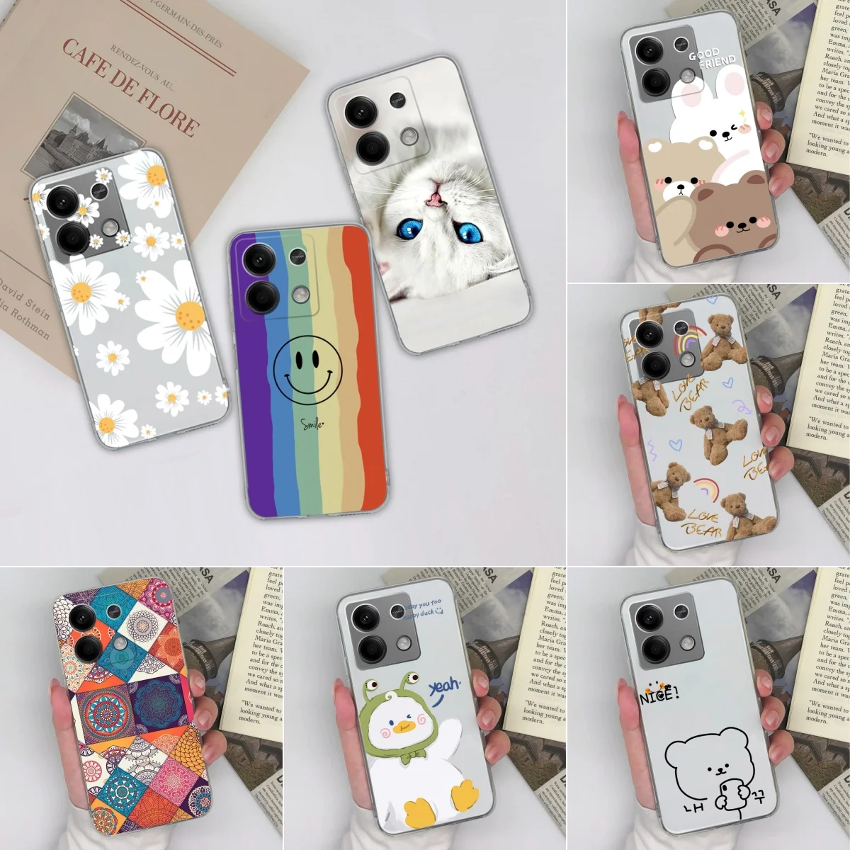 For Xiaomi Redmi Note 13 13 Pro 13Pro+ 5G Case Cute Cat Silicone Soft TPU Coque Protective Back Cover For Note13Pro Plus Funda