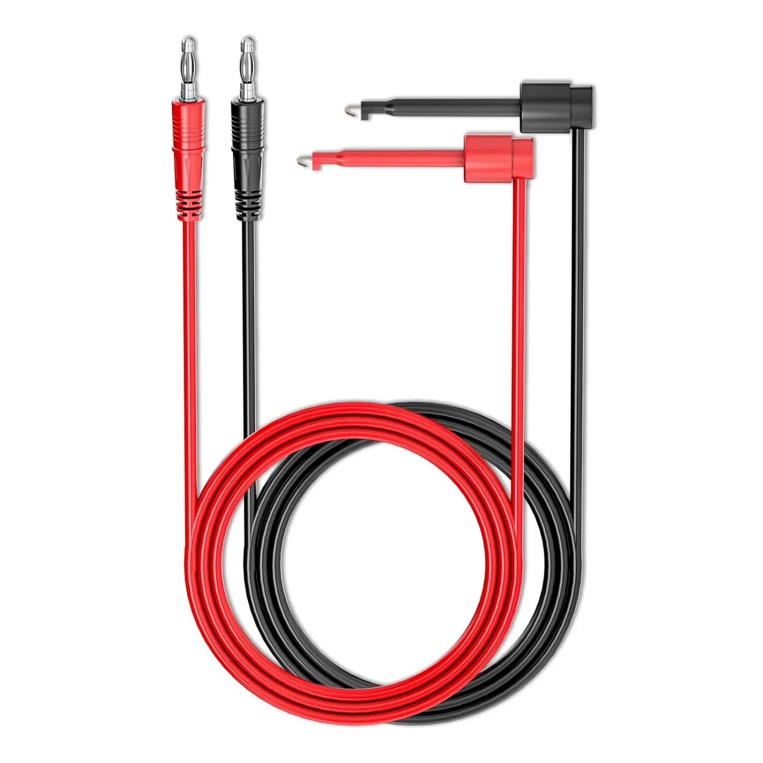 

2PCS 4mm Banana Plug to Test Hook Clips, 3.3ft Test Leads for Multimeter, 500V 5A