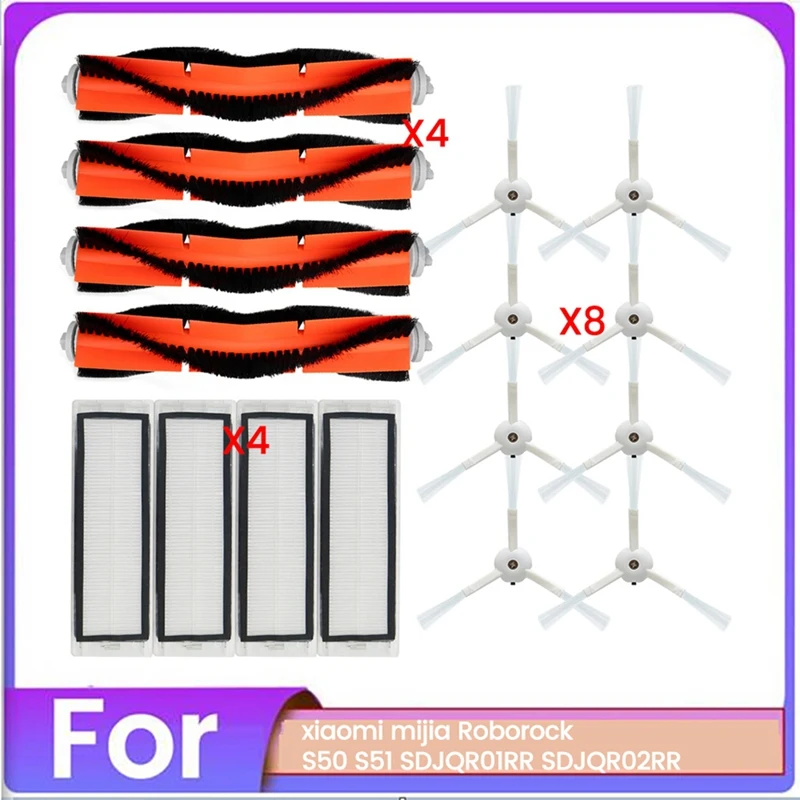 

AB34-16PCS Vacuum Cleaner Brush And Filter Set For Roborock S50 S51 SDJQR01RR SDJQR02RR Vacuum Cleaner Replacement Parts