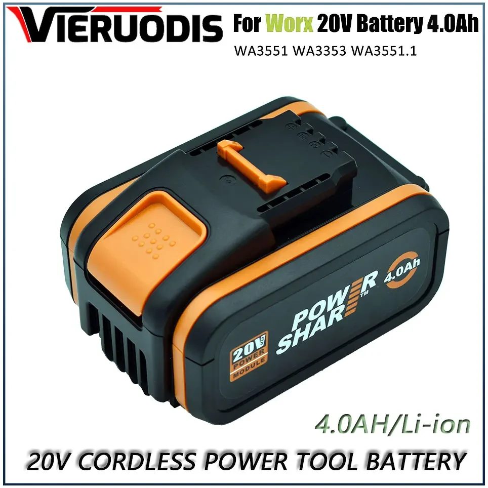 

Для батареи 20V 4000mah Li-Ion для Worx WX390/WX176/WX166.4/WX372.1 WX800/WX678/WX550/WX532/WG894E WG629E/WG329E/WG2