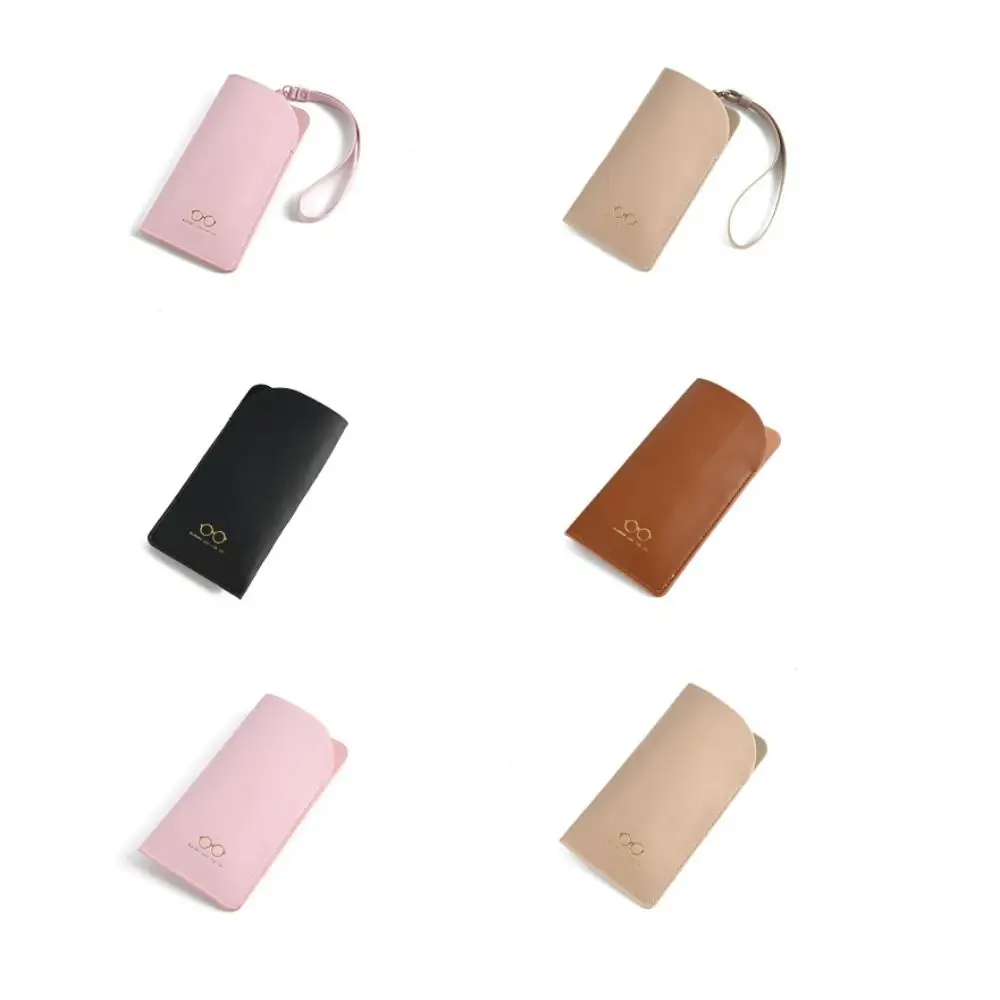 حقيبة تخزين النظارات المحمولة من جلد البولي يوريثان بلون واحد حقيبة تخزين النظارات الشمسية حامي النظارات متعددة الوظائف