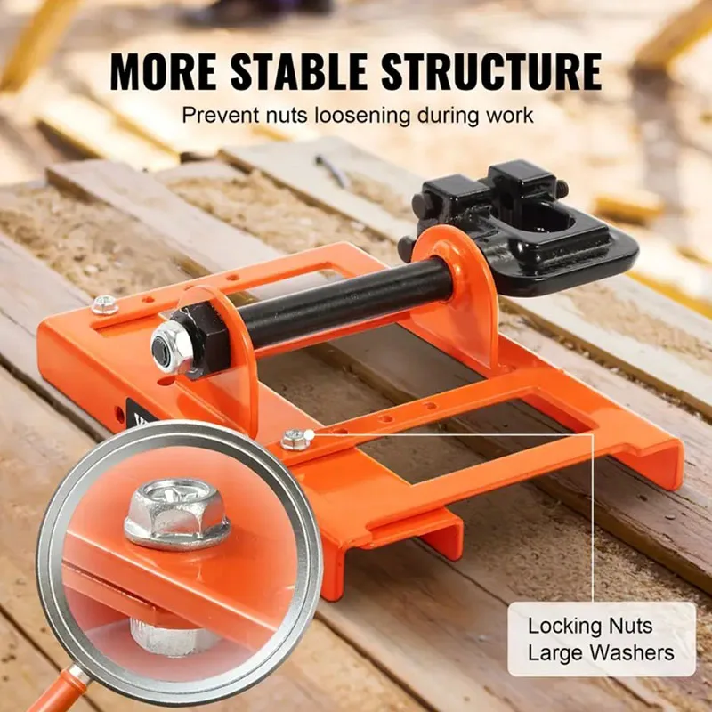Image 5: Guide de coupe de bois vertical avec largeur de coupe de 2 à 6 pouces, fixation de scie à chaîne portable en fonte, support de tronçonneuse