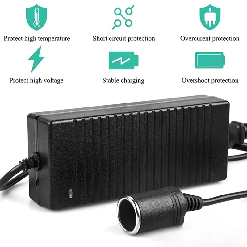 12V 15A Car Power Adapter AC To DC Converter 220V To 12V 15A Power Supply Adapter Cigarette Lighter Socket Household Transformer