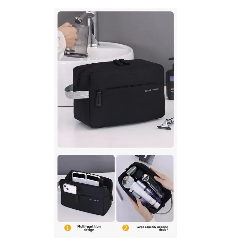 Große Kapazität Leichtgewichtige Wasserdichte Kosmetik-Organizer-Tasche mit Fächern Faltbare Make-up- und Toilettenartikel-Tasche – Detail 10