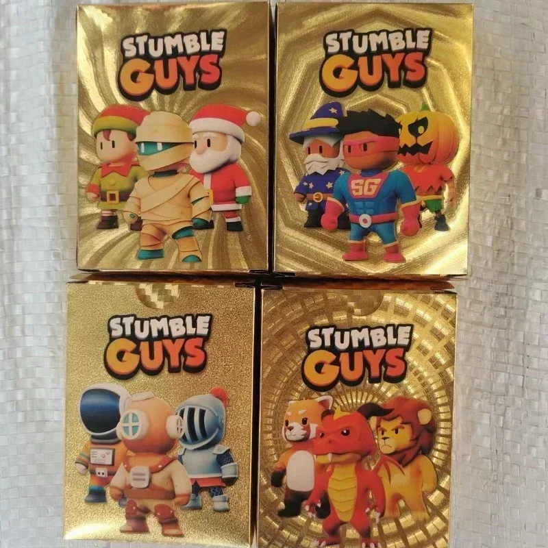 27-55PCS Stumble Guys Card Gold Silver Black Foil Shiny Flash Figure Trading Card Game Character Character Collection Flash Card