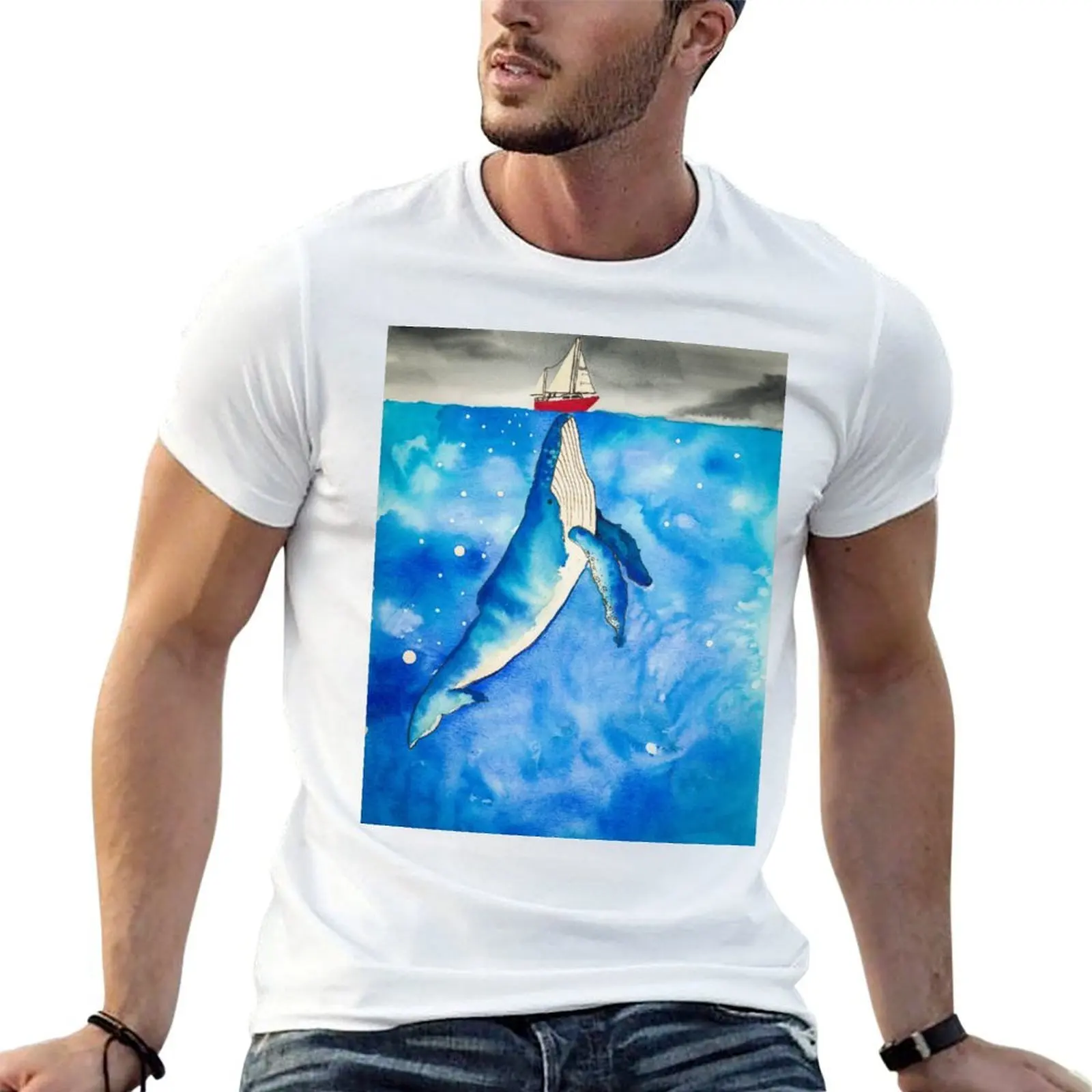 

Humpback whale painting. T-Shirt t shirts for man cotton funny mens graphic t shirts T-Shirt