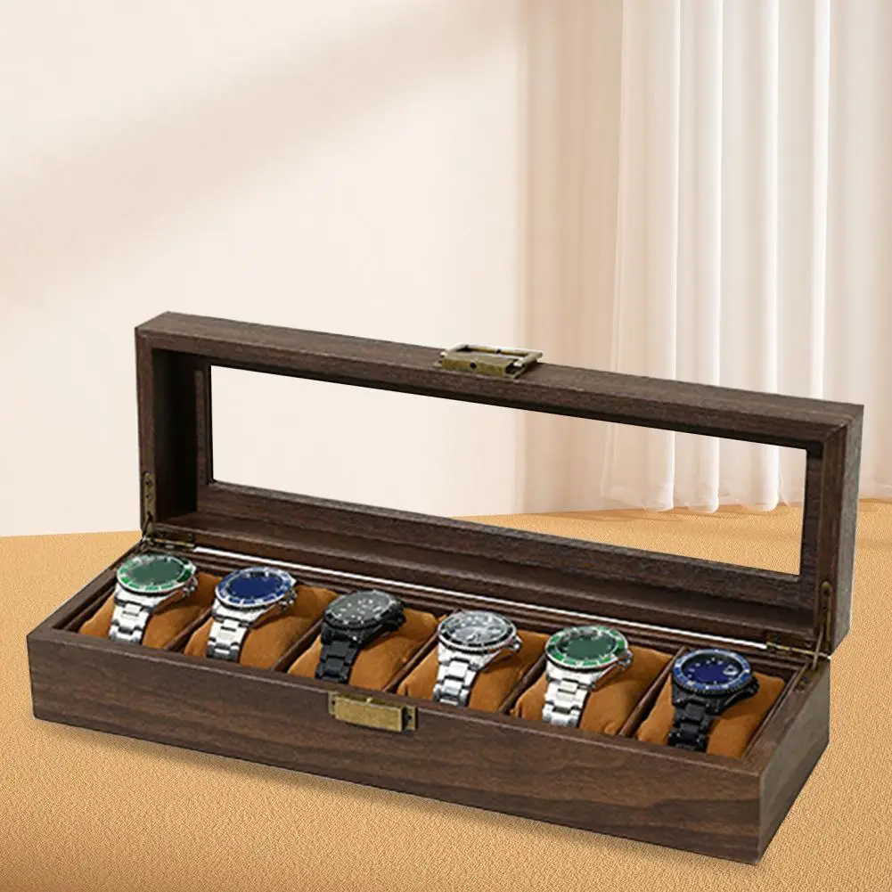 Decorative Watch Storage Elegant Watch Storage Box with Window Display Removable Pillows Dust-proof Design Capacity for Watches