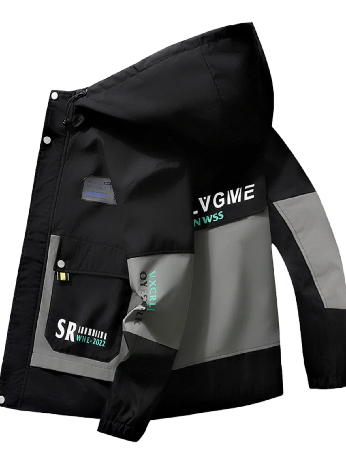 

Men's Fce Lined Hooded Jaet Thiened Spring Autumn 2024 New Sle Trendy Youth Casual Cotton Workwear Coat